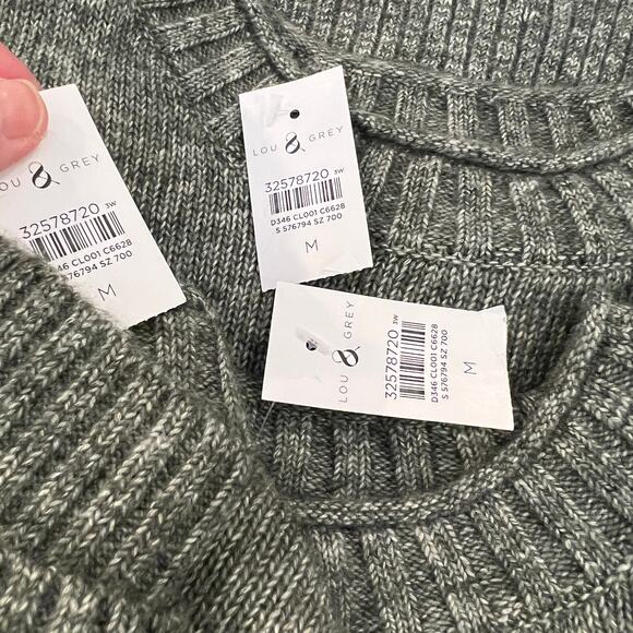 NWT LOFT Lou & Grey Grey W/Pink & Red Hearts Sweater - SIZE MEDIUM - Picture 8 of 8